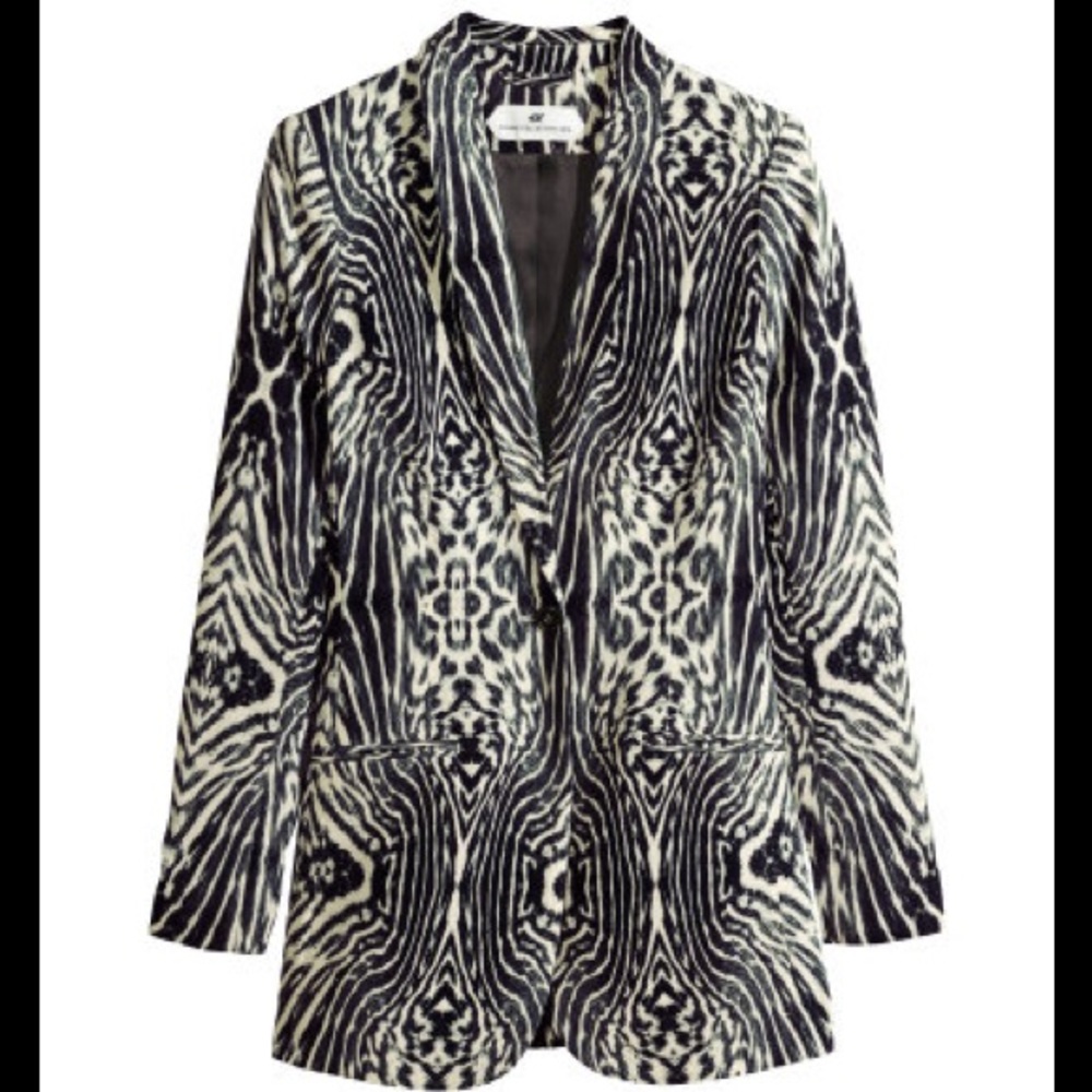 H&M Women’s Black and White Zebra Blazer
